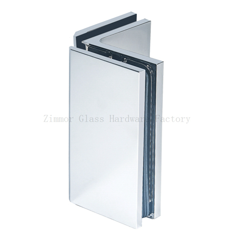 Heavy Duty Square Corner 90 Degree Glass to Glass Brass Shower Glass Clamp With Cover
