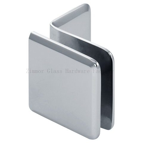 Beveled Edge 90 Degree Glass to Wall Shower Glass Clamp