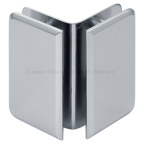 Beveled Edge 90 Degree Glass to Glass Shower Clamp