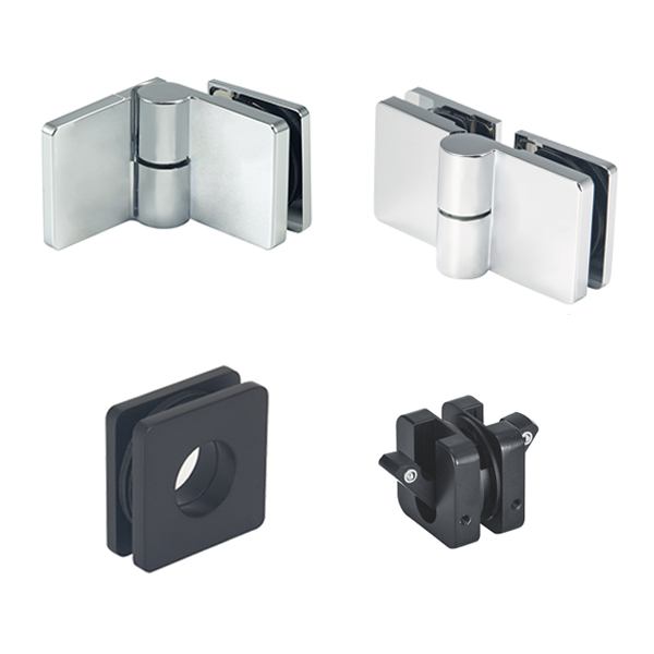 Brass Folding Door Shower Hardware -Square Style