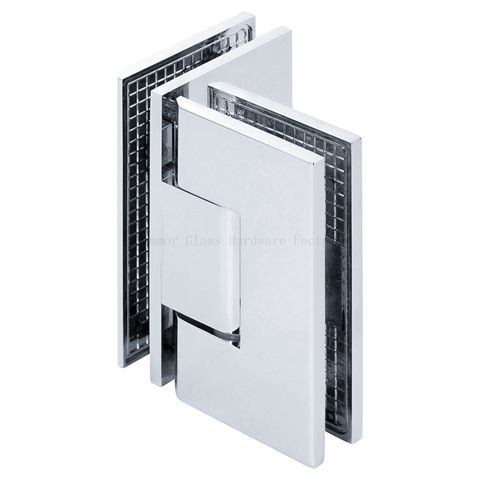 Adjustable Standard Duty Square Corner 90 Degree Glass to Glass Shower Hinge.