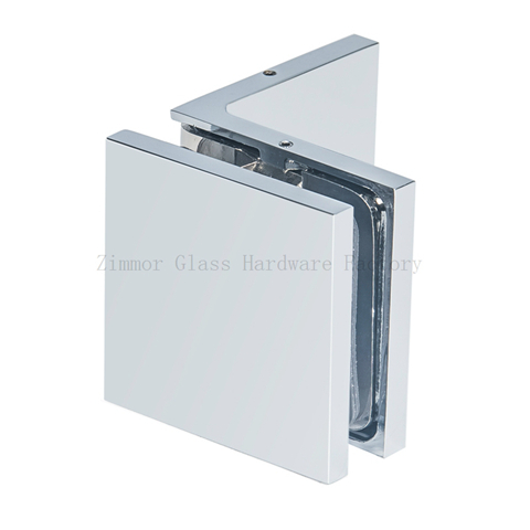 Square Corner 90 Degree Glass to Wall Shower Glass Clamp With Cover