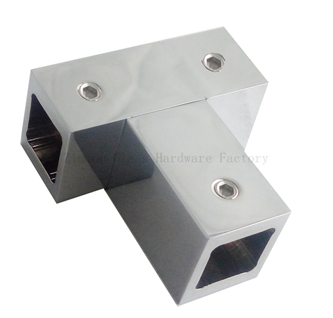Stainless Steel  Square Style T Junction Bracket Shower Support Bars Accessories