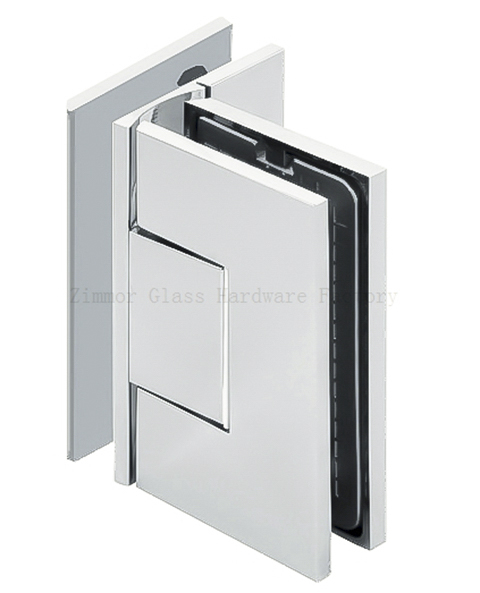 Adjustable Heavy Duty Flat Square Corner 90 Degree Glass to Glass Zero Position Shower Hinge With Cover.