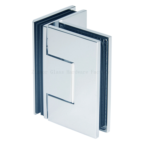 Adjustable Heavy Duty Flat Square Corner 90 Degree Glass to Glass Zero Position Shower Hinge.